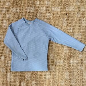 Minnow Light Blue Polka Dot rashguard 3/4T